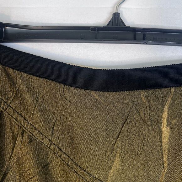 Neesh by DAR Shiny Green Crinkle Crushed Taffeta Aline Circle Skirt Size Large - Picture 3 of 12